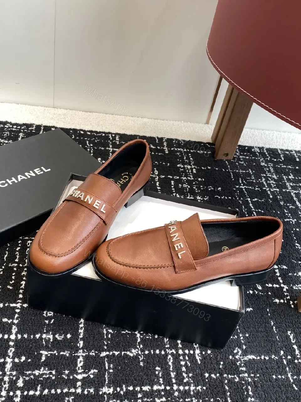 Cognac Leather Loafers - Signature Band, Luxe Style, Slip-On — view 1