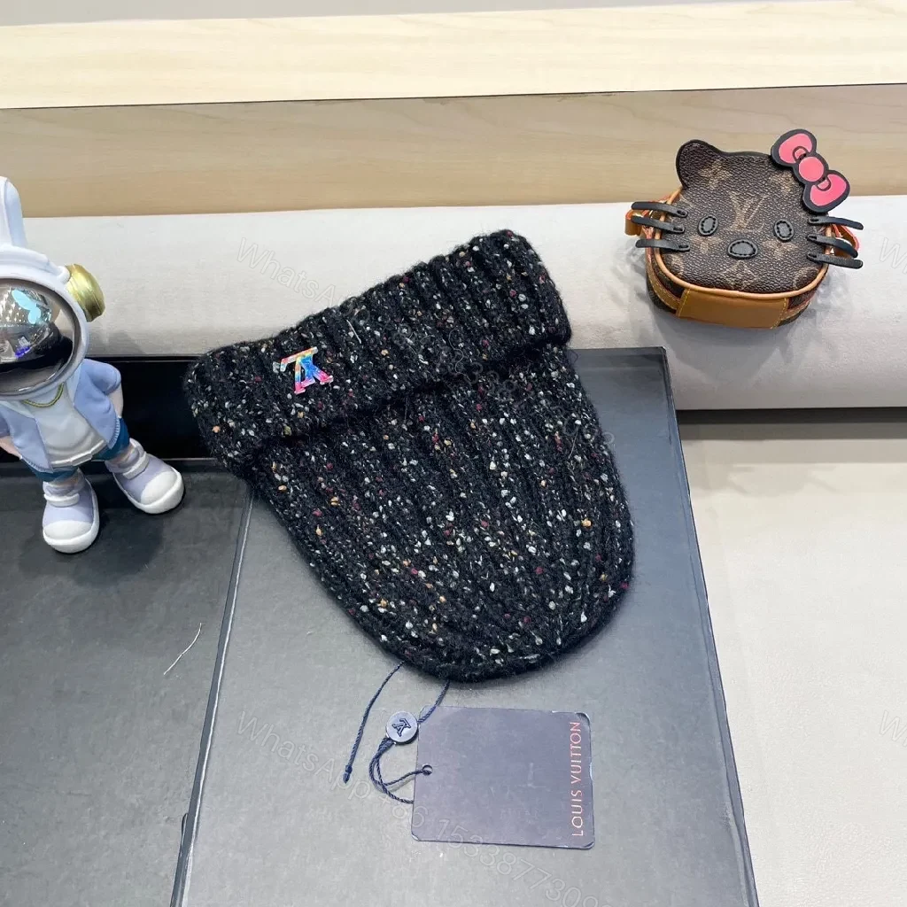 View 2 of Multicolor Bouclé Beanie with Subtle LV Accent
