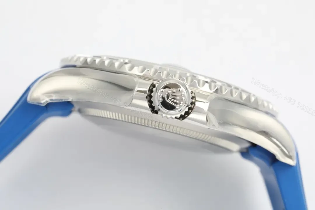 View 6 of JB Factory Clean Factory Rolex Yacht-Master 40 Blue Rubber Strap