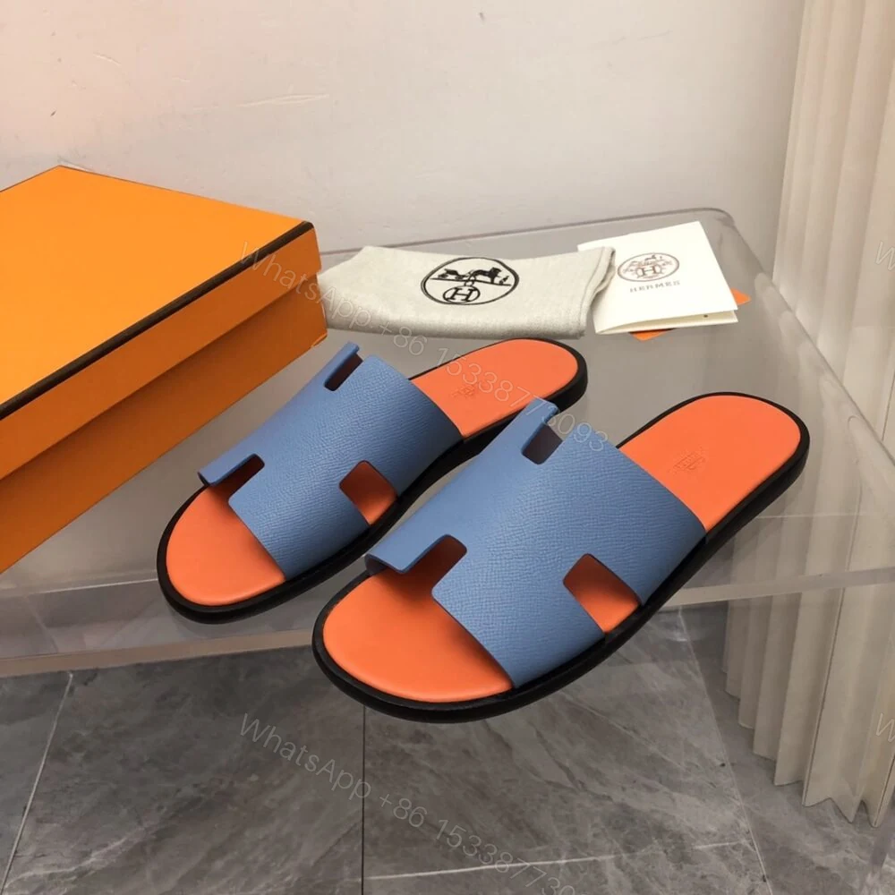 View 6 of Hermes Izmir Sandal Bleu Bleuet Orange H221824Z