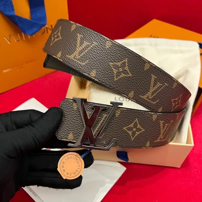 View 9 of Lux LV Monogram Belt: Signature Silver Buckle, Premium Canvas