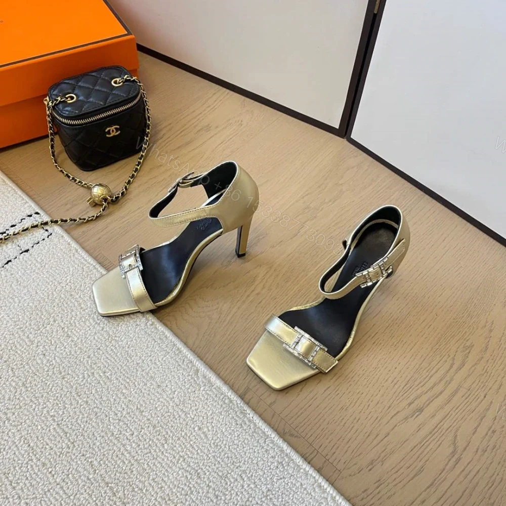 View 4 of 高仿Hermes*Judy系列H242034ZDR露趾涼鞋小牛皮10.5CM金色免檢版