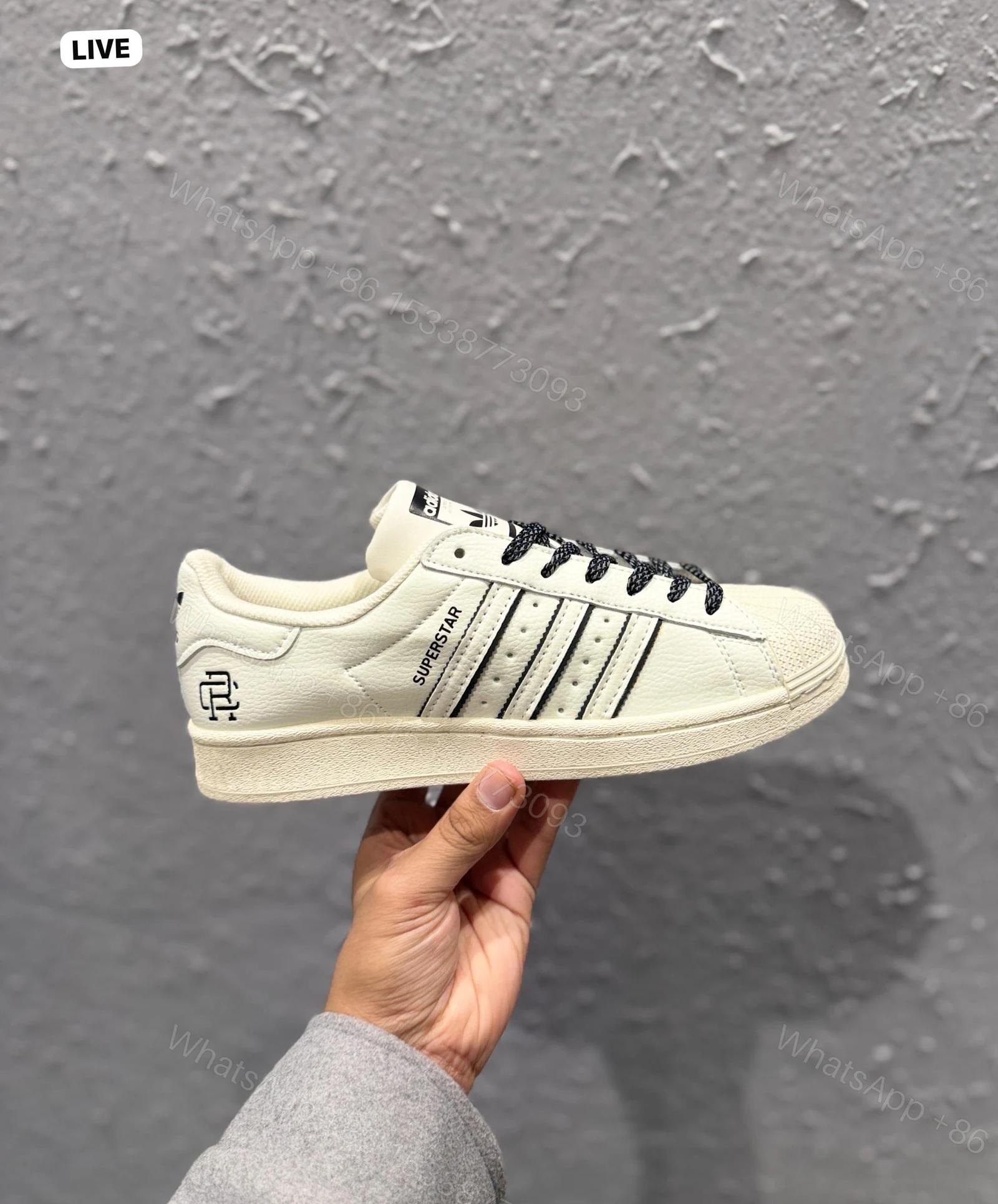 View 3 of FIRST COPY ADIDAS ORIGINALS SUPERSTAR UNDEFEATED WHITE BLACK SHOES
