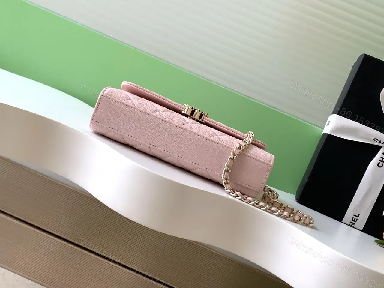 View 6 of Soft Pink Quilted Chain Bag: Everyday Luxury Tote