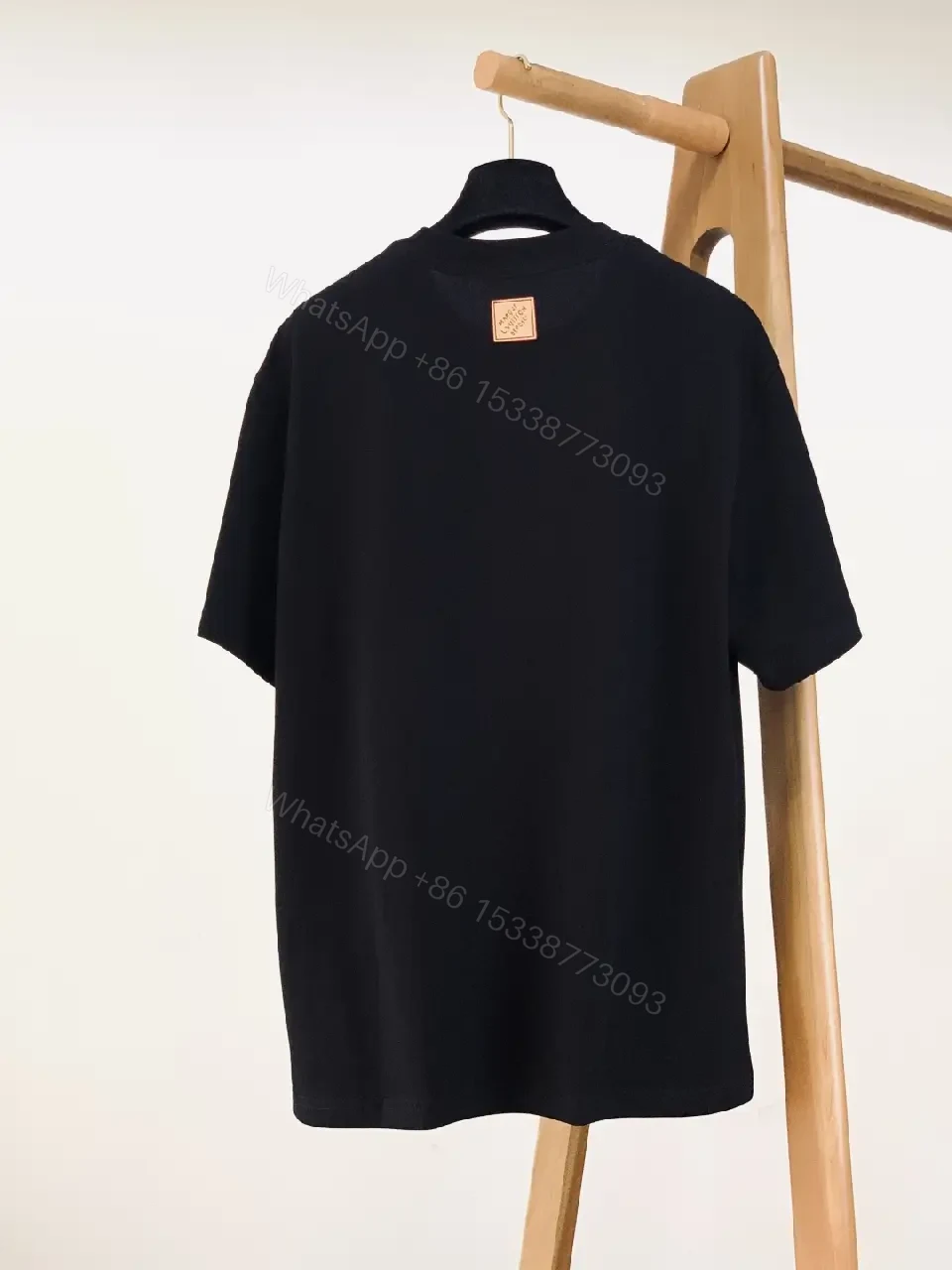 View 3 of Black Cotton Luxe Tee with Iconic Graphic