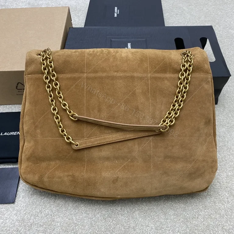 View 2 of Soft Suede Quilted Tote with Gold YSL Emblem â€” Everyday Luxury