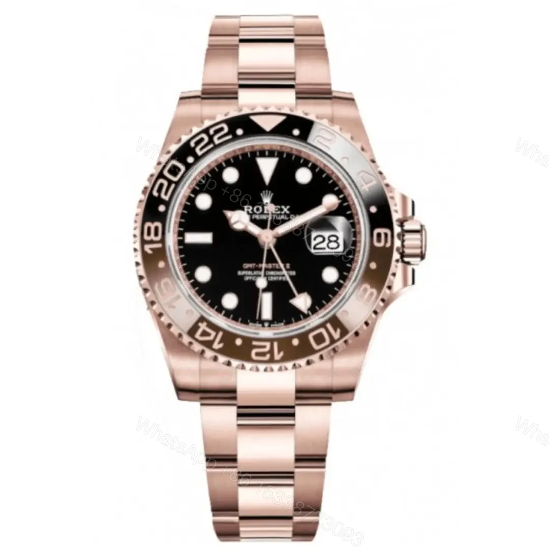 Super Clone Rolex GMT Master 2 Rose Gold – Black Dial — view 1
