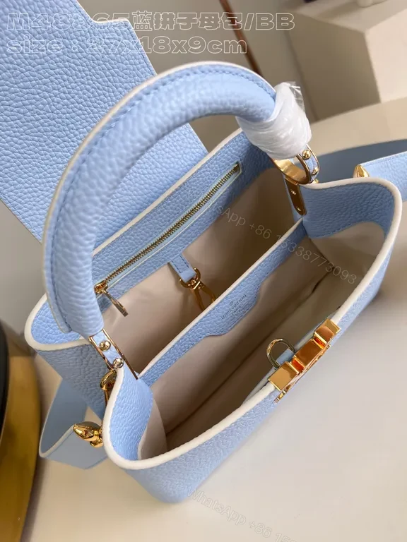View 9 of Pastel Luxe Leather Satchel â€“ Soft-Grain, LV-Inspired Classic