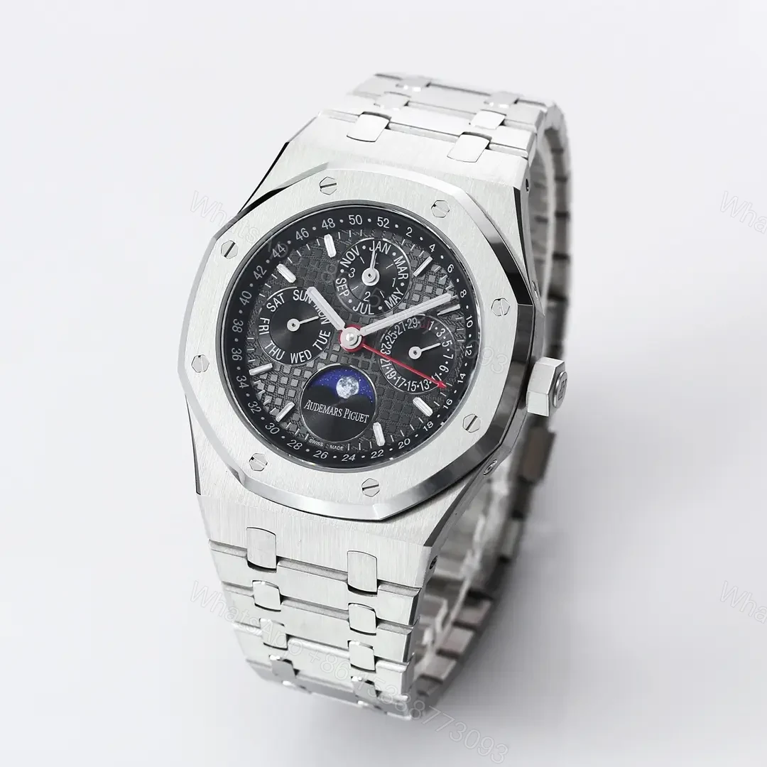 View 3 of R8 Factory Audemars Piguet Royal Oak Perpetual Calendar Watch – Blue Dial with Stainless Steel Case and Bracelet