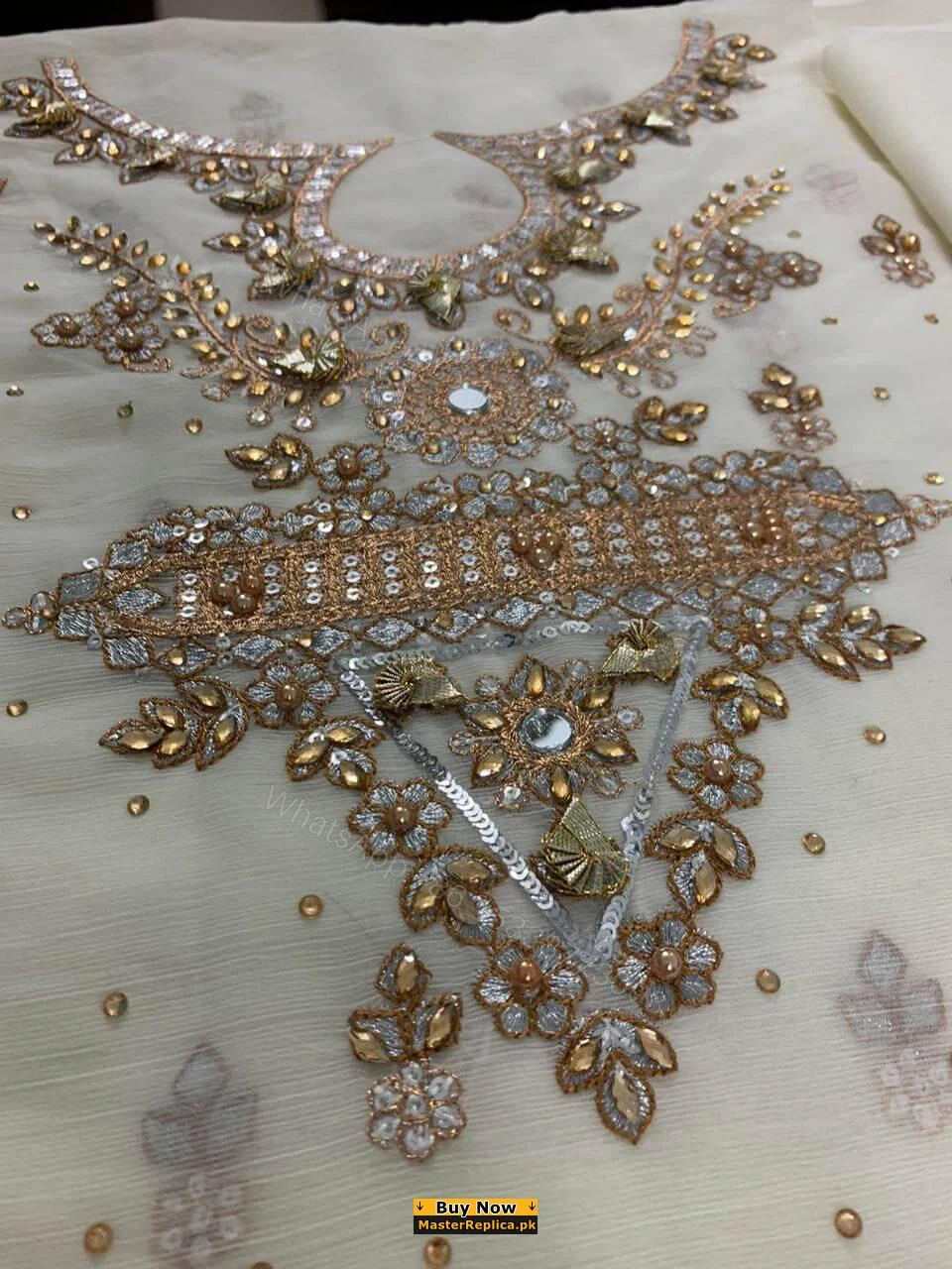 View 5 of Maria B Off White Wedding Suit Master Replica 2020