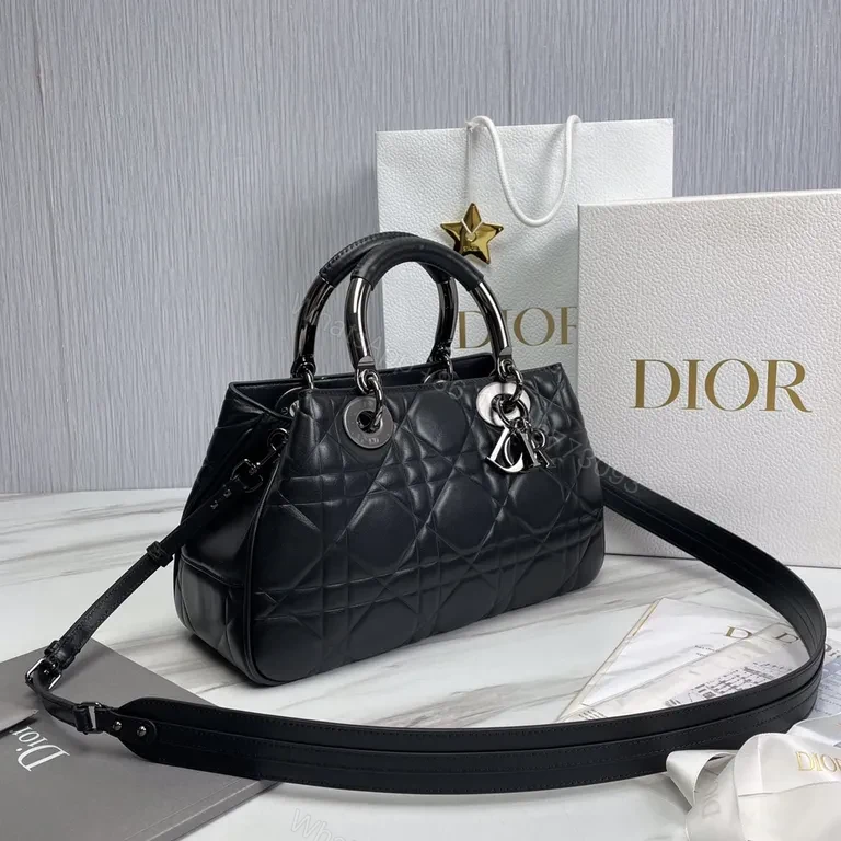 View 9 of Chic Quilted Dome Bag â€“ Calfskin, Dior Charms, Structured Luxury Bag
