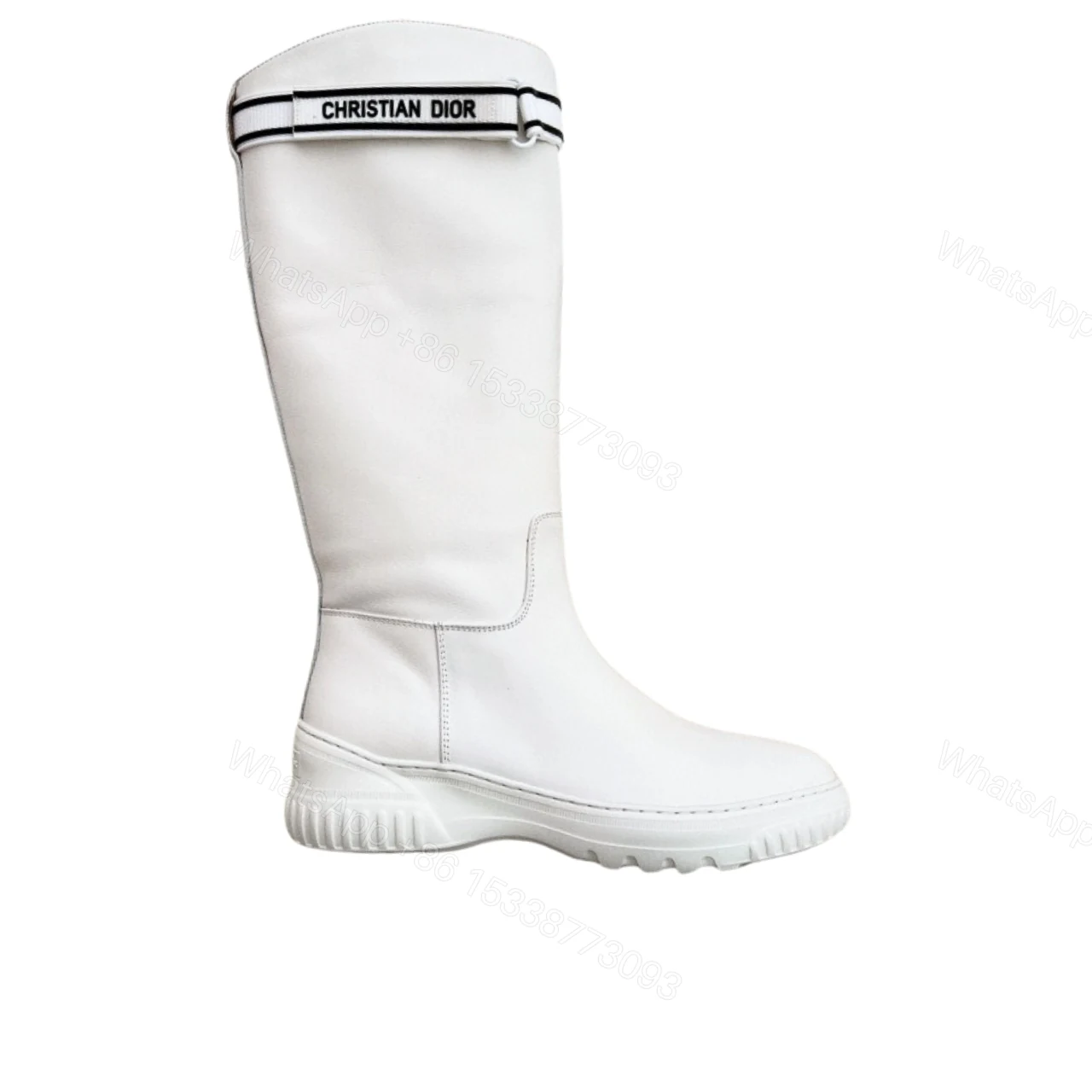 DIOR D RACER BOOT CALFSKIN WHITE — view 1