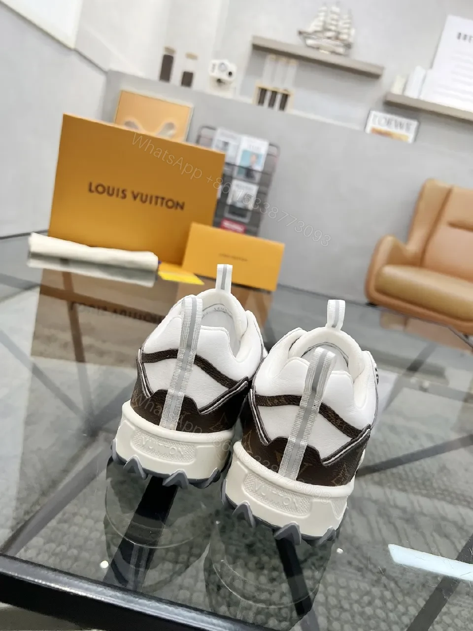 View 9 of White Leather Monogram-Accented High-Tops, Luxe Street Style, All-Day Comfort
