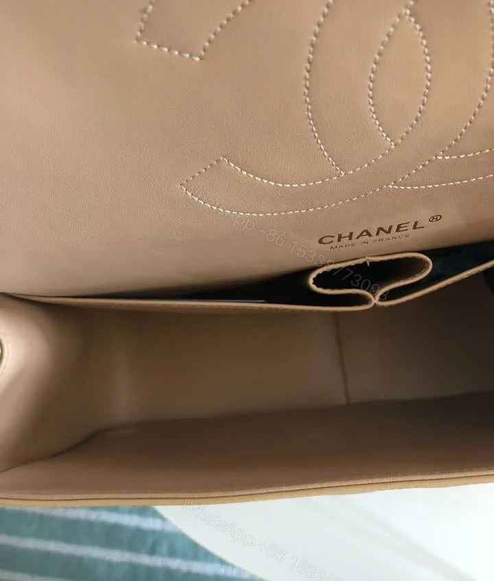 View 9 of Replica Chanel Classic Double Flap Beige Bag