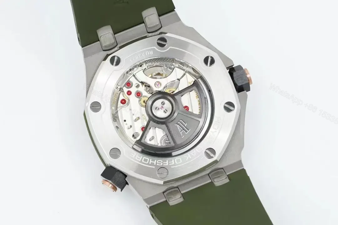 View 4 of APS Factory Audemars Piguet Royal Oak Offshore Diver Watch – Green Dial, Stainless Steel Case, Rubber Strap, 42mm