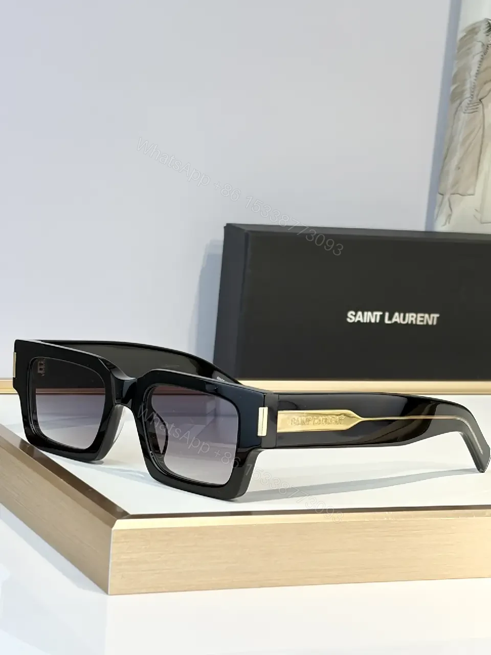 View 8 of Bold Geometry Acetate Sunglasses with Luxe Details