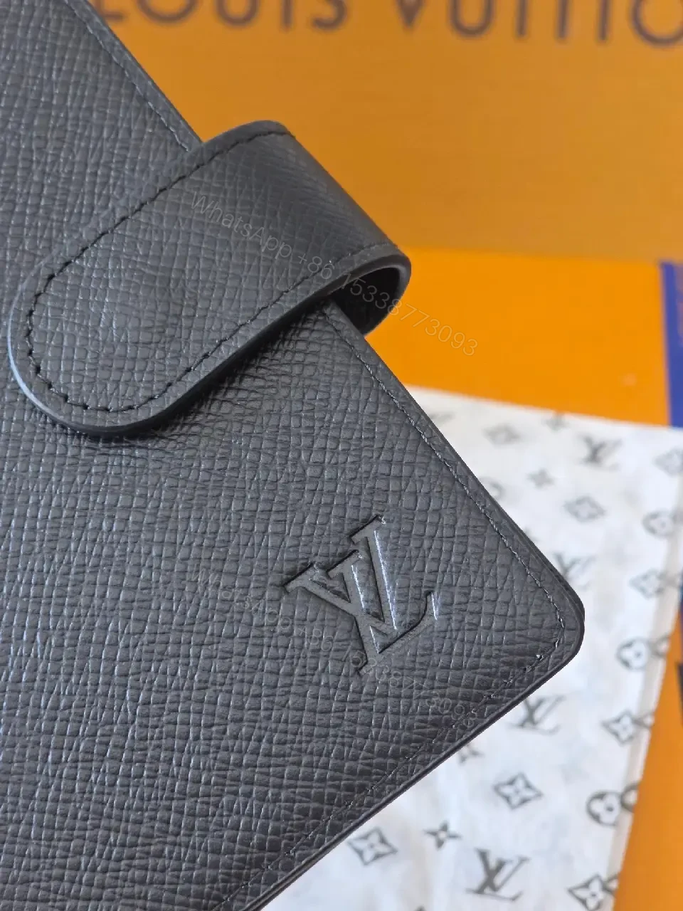 View 3 of Compact Black Leather Wallet – Signature Detail, Everyday Luxury