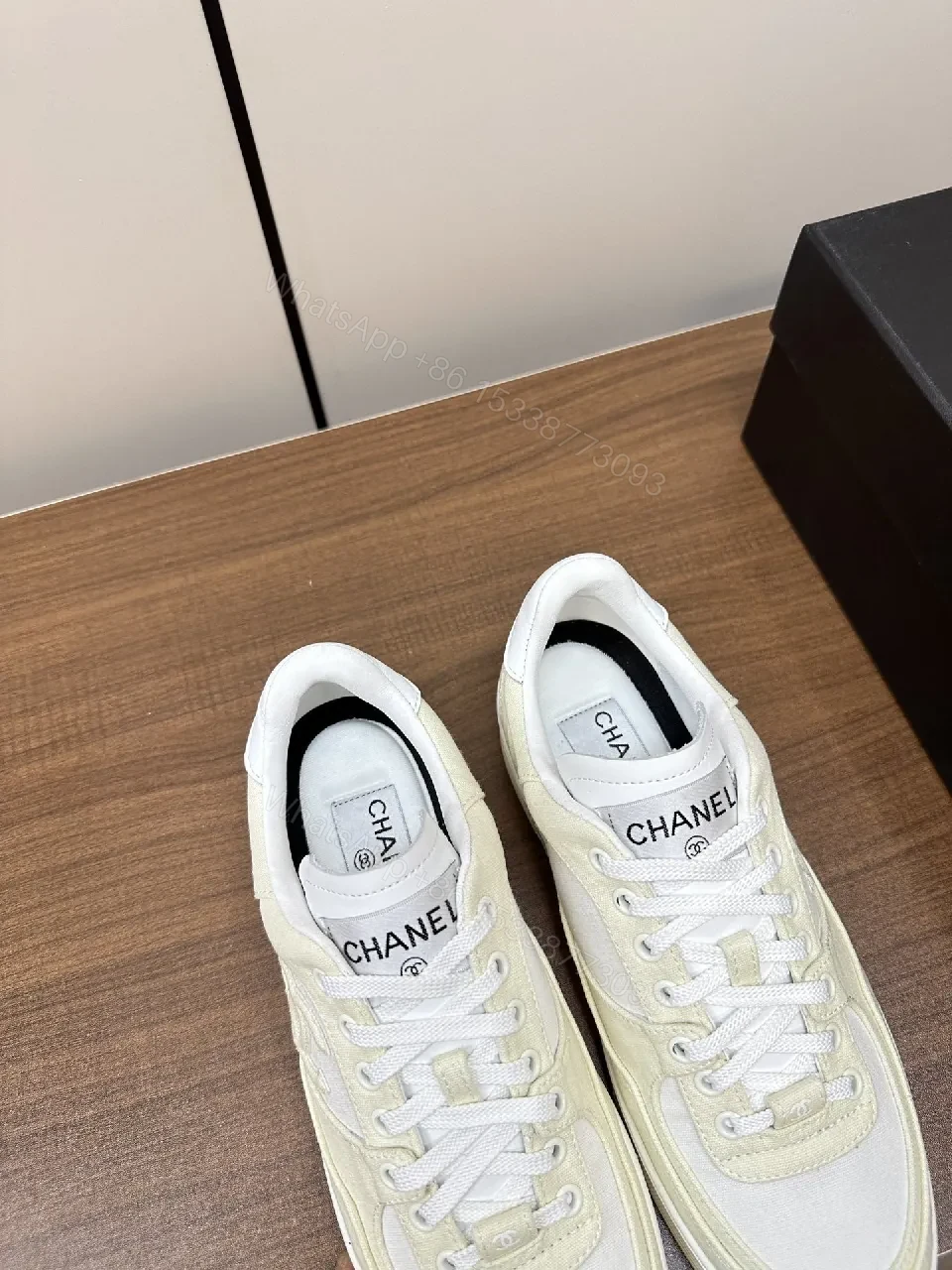 View 7 of Neutral Texture Chanel-Inspired Sneaker: Premium Comfort Slipstream