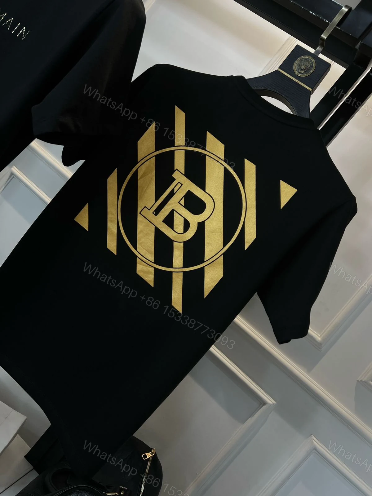 View 8 of FIRST COPY BALMAIN Heavy Gsm Cotton Lycra Round Neck Premium Fit T-Shirt