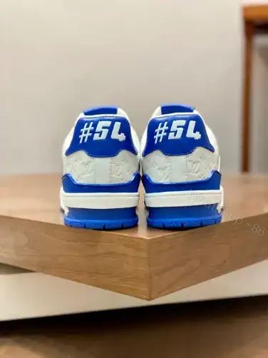 View 7 of LOUIS VUITTON TRAINE SNEAKERS IN WHITE AND BLUE – LSVT385