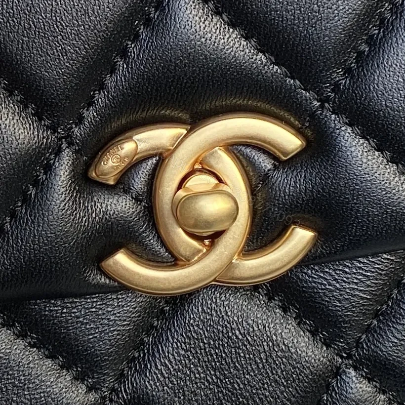 View 9 of Chic Black Quilted Mini Bag with Gold Chain