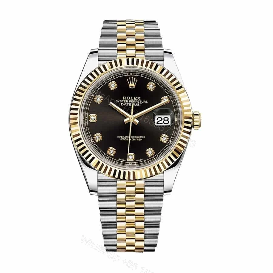 Rolex Datejust 12633BKDJ Steel Gold Automatic Black And Diamond Dial Jubilee Super Clone — view 1