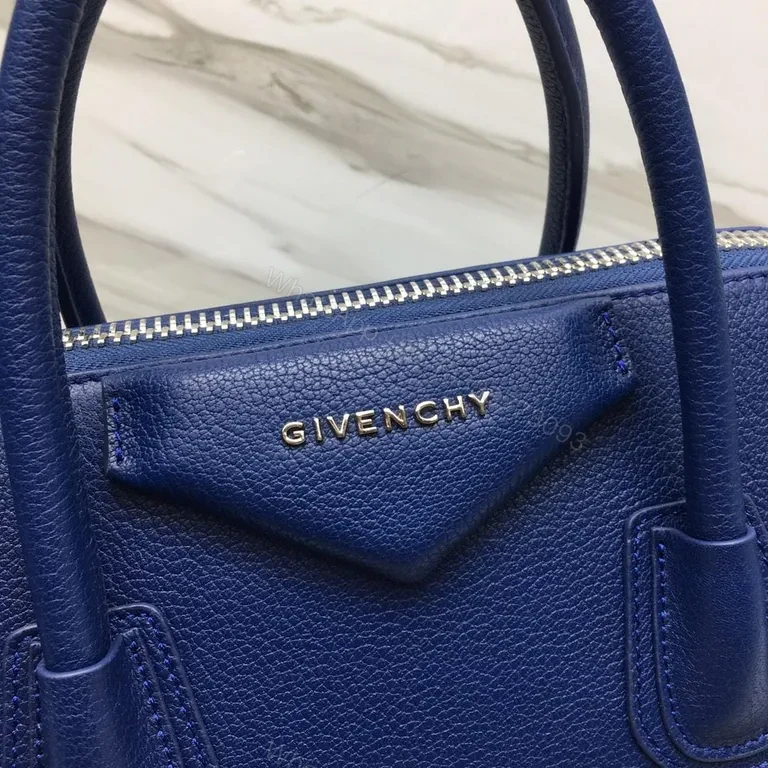 View 5 of Navy Pebbled Leather Structured Carryall â€” Premium, Versatile, Elegant