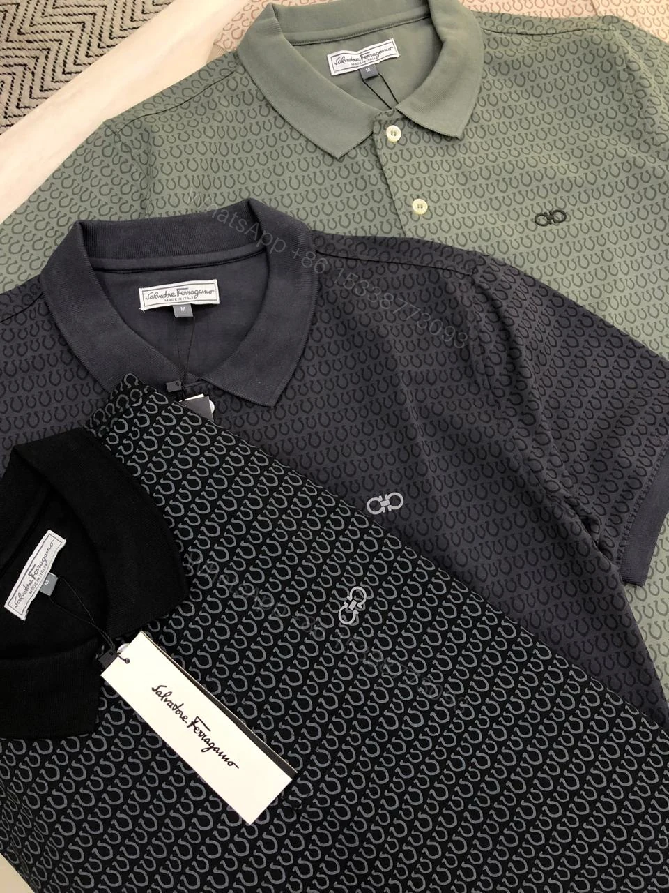 View 7 of First Copy Ferragamo Premium Lycra Polo T-Shirt for Men — 7A Quality Replica