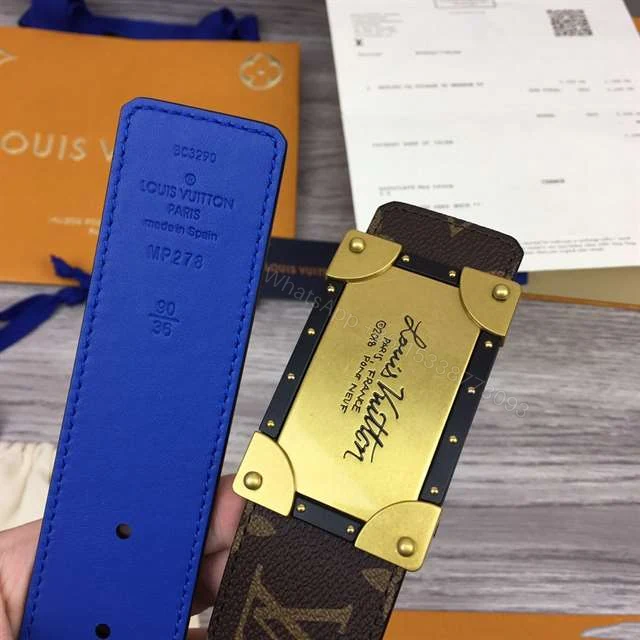 View 6 of LOUIS VUITTON X NBA 3 STEPS 40MM REVERSIBLE MONOGRAM CANVAS BELT – B101