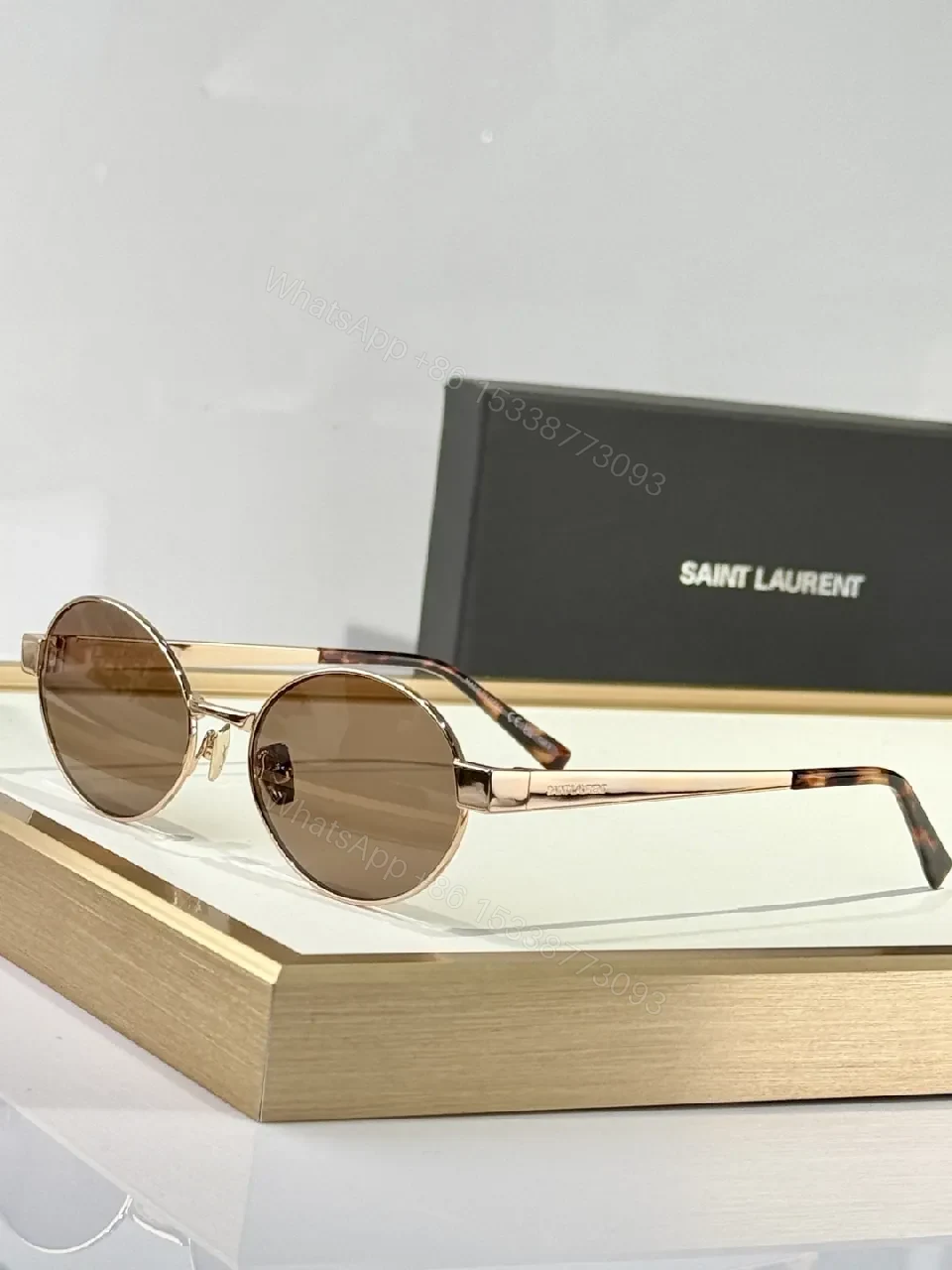 View 4 of Gold-Tone Round Sunglasses: Luxe Details, All-Day Comfort