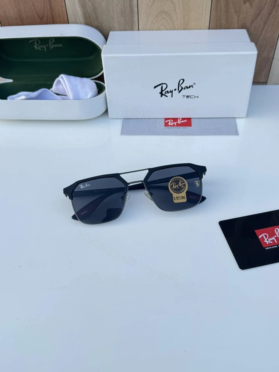 View 2 of First Copy RayBan 04 Blue Black Sunglasses