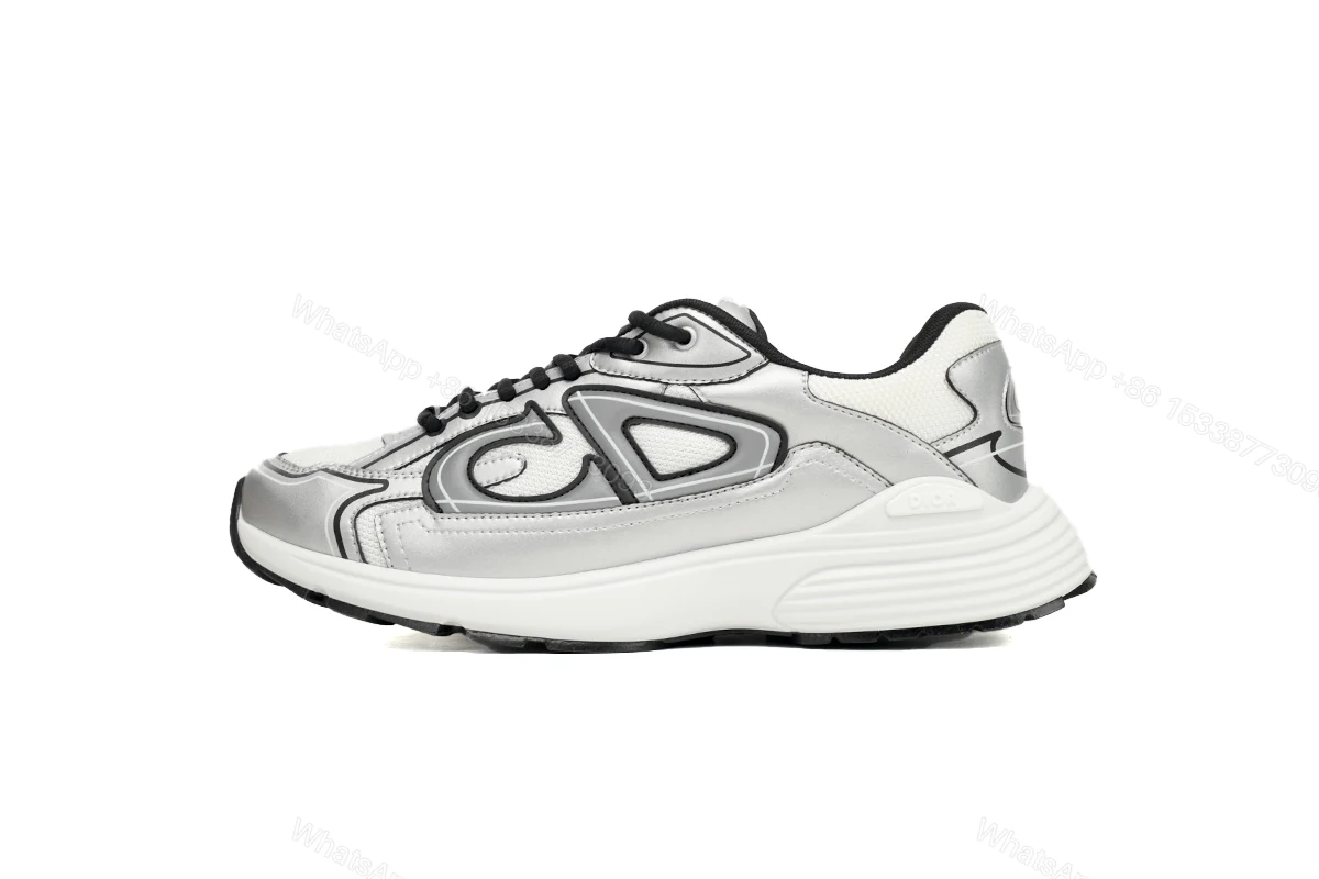 View 15 of Dior B30 White Mesh Silver-Tone Metallic Calfskin