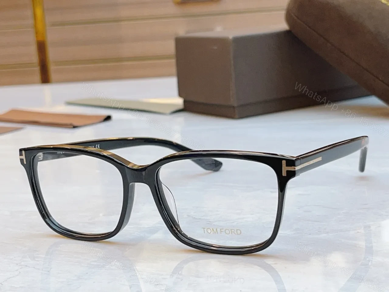 View 2 of Brown Acetate Bold Square Eyewear — Luxury Everyday Confidence
