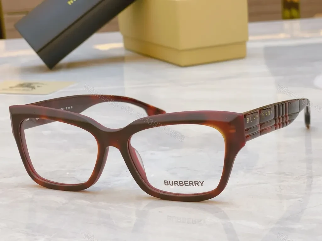 View 4 of Burberry Black Acetate Modern Frame Sunglasses with Designer Details