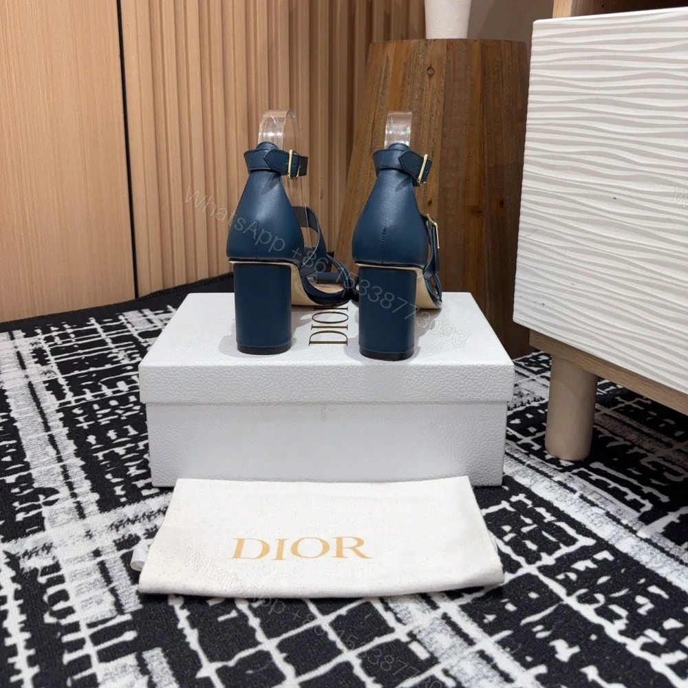 View 6 of 高仿Dior*Dway3系列KDO185高跟刺繡涼鞋藍色免檢版