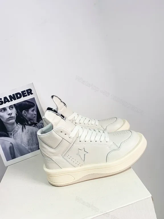 View 4 of Cream-White Leather High-Tops: Chic, All-Day Comfort Sneakers