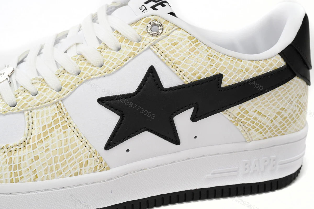 View 7 of A Bathing Ape Bape Sta Low White Snake Skin Pattern 1I80 191 009