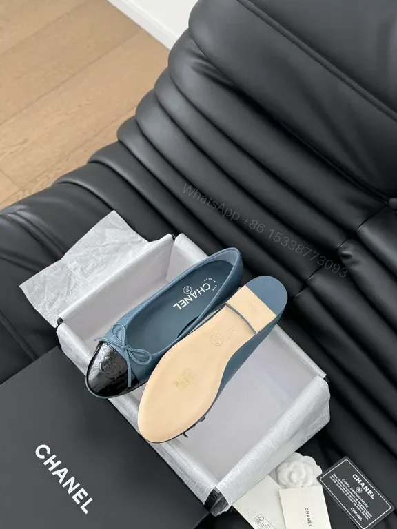 View 9 of Blue Luxe Flat: Subtle Shine Toe Cap - Everyday Chic Footwear