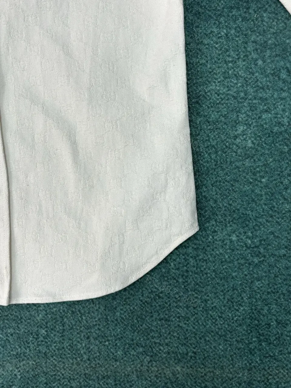 View 8 of Textured Button-Forward Shirt in Off-White with Subtle Patterning