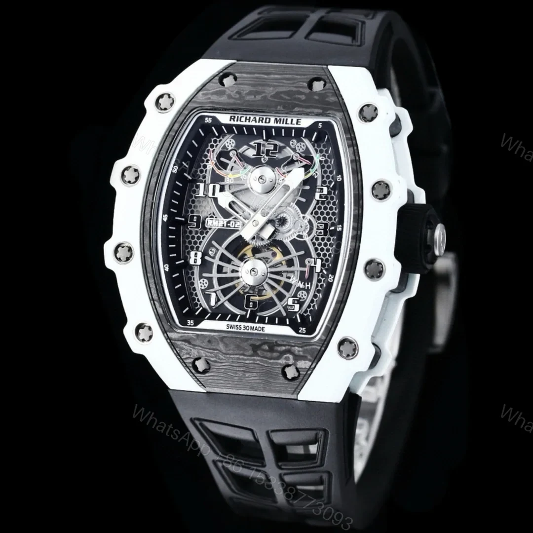 View 2 of Richard Mille RM21-01 Automatic Skeleton Watch 40MM Black Carbon Fiber Case Premium Edition RM-RM21-01-BLK-CARBON-40