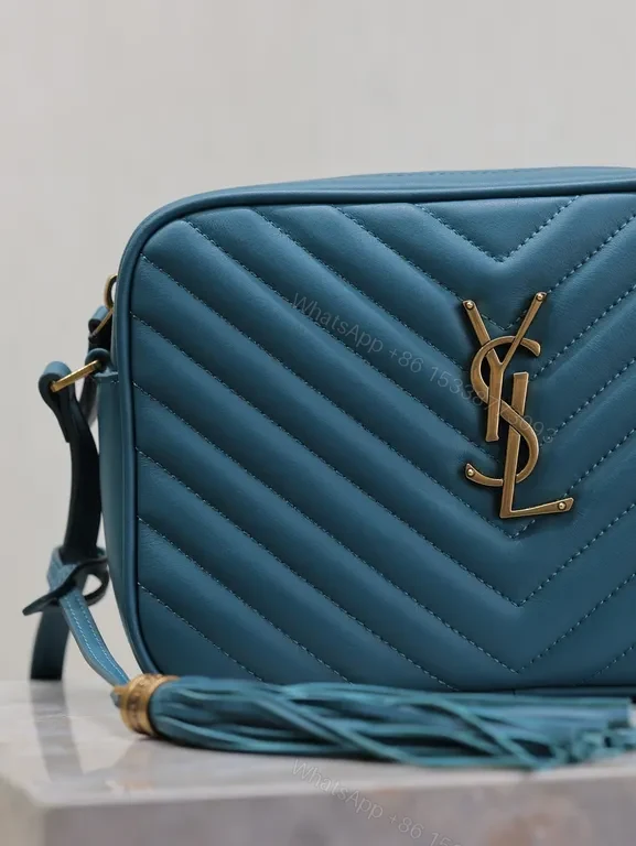 View 4 of Chic Teal Quilted Crossbody with Gold Hardware Bag
