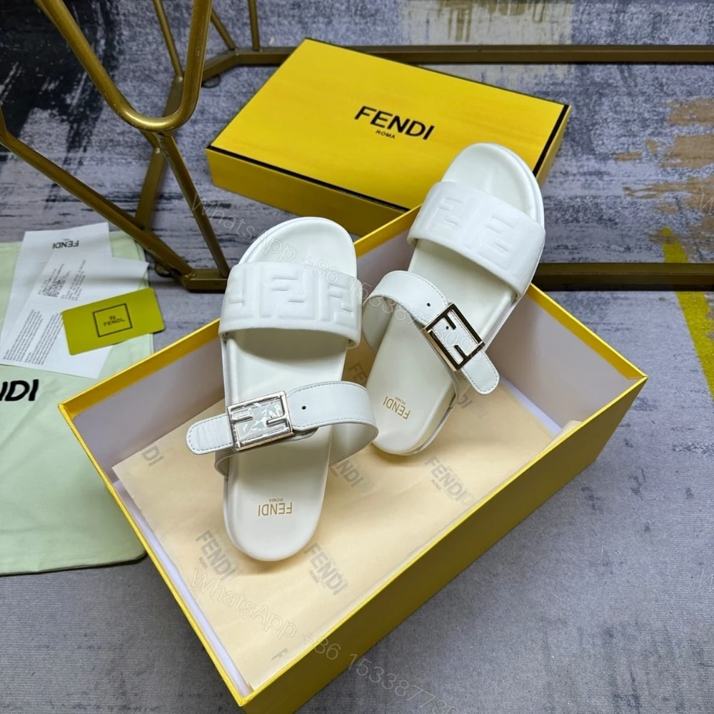 View 5 of FENDI FEEL NAPPA SLIDES WHITE 8X8710ABOHF1SVV
