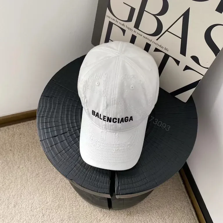 Iconic White Balenciaga Logo Cap: Premium Cotton Twill Cap — view 1