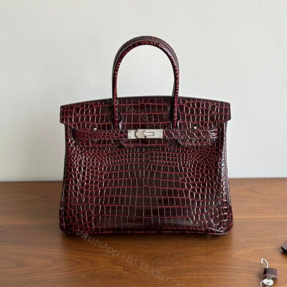 View 7 of Hermes Birkin 30 Bordeaux Shiny Silver Hardware 30Cm
