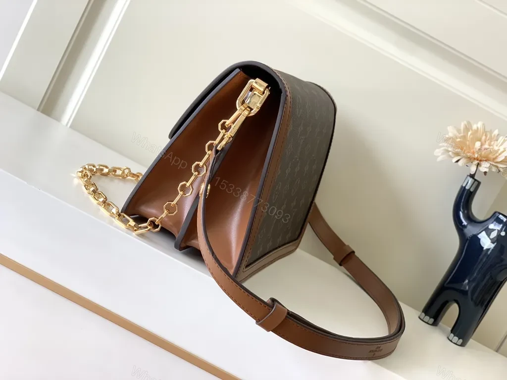 View 8 of Chocolate Monogram Leather-Trim Carryall: Timeless, Versatile Luxury Bag