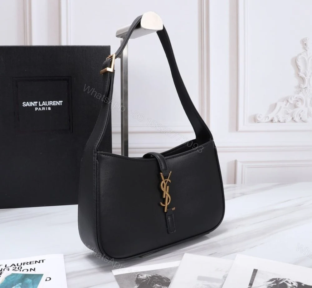 View 3 of Saint Laurent Le 5 À 7 Hobo Bag In Smooth Black Gold 23Cm 6572282R20W1000