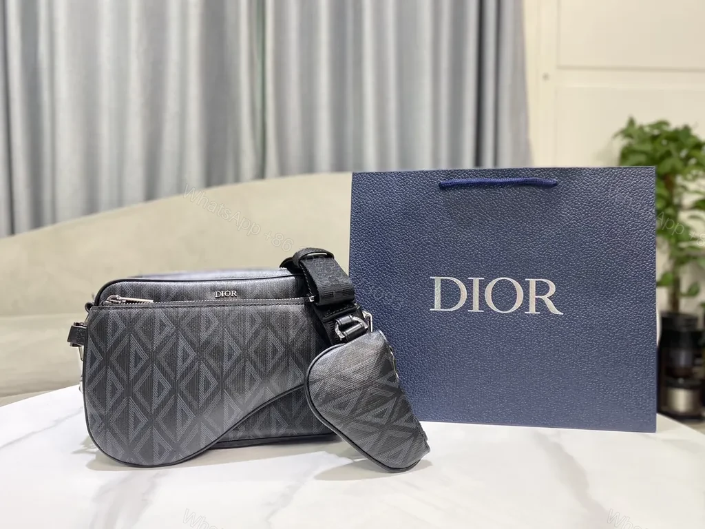 View 7 of Patterned Black Crossbody Bag â€“ Dior Detailing, Modern & Versatile