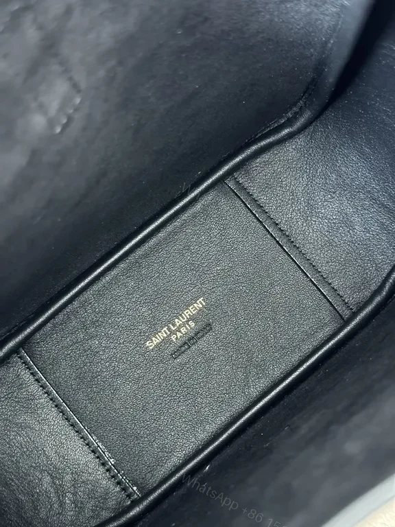 View 6 of Structured Leather Hobo with Gold YSL Accent â€“ Everyday Carry Bag