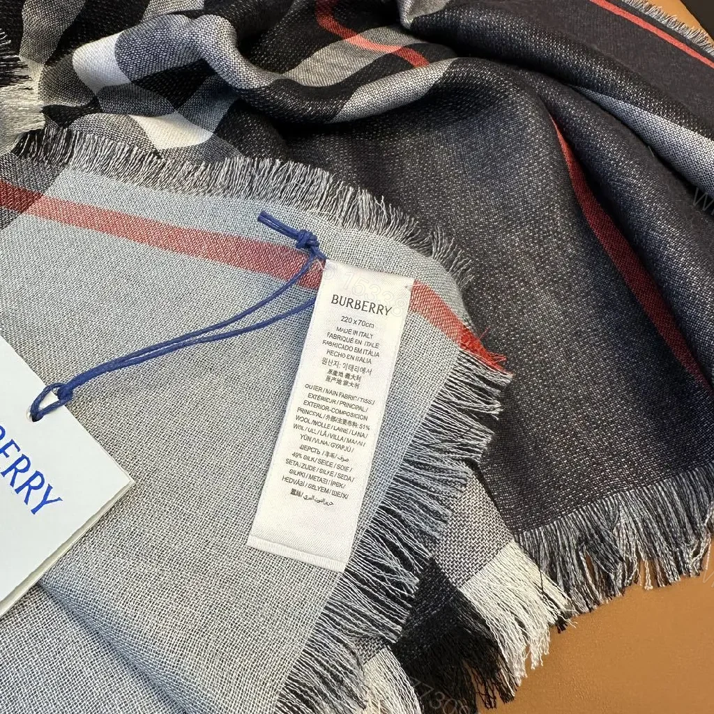 View 3 of Charcoal Plaid Wool-Blend Scarf with Fringe Detailing