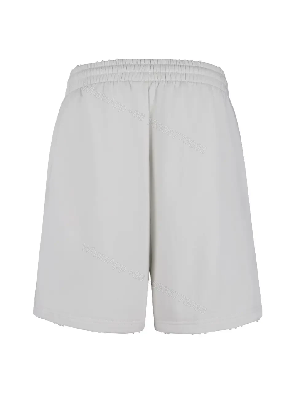 View 4 of White Cotton Shorts, Slim Fit, Drawstring Waist, Balenciaga Style